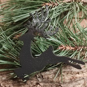 Christmas deer pendant wooden black 4/6 cm