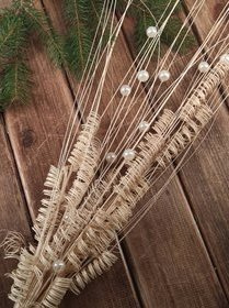 Bunch of curly grasses with pearls