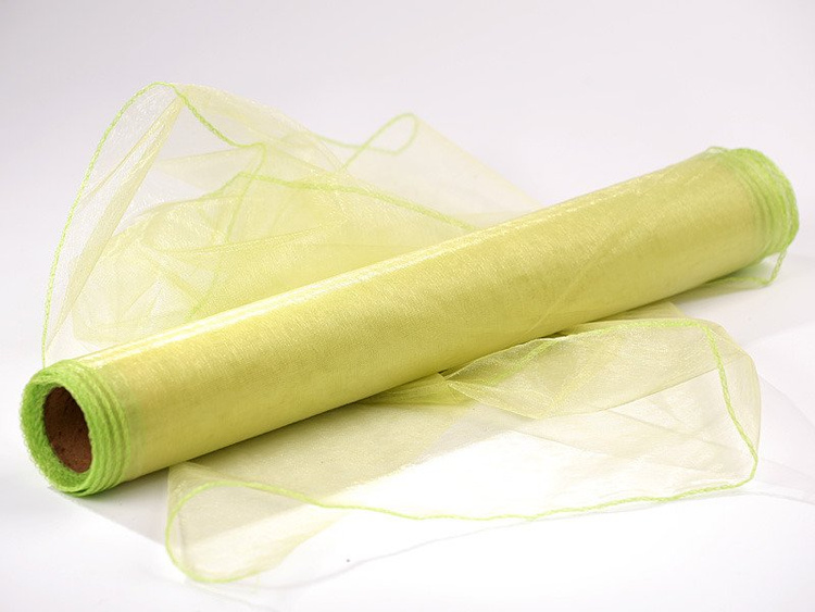 Organza, trimmed 40 cm, length 9 rm (summer green)