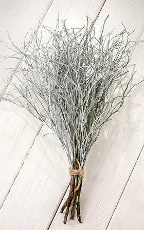 Natural twigs of bilberries, bunch of 8-10 twigs, length ca. 30 cm, white