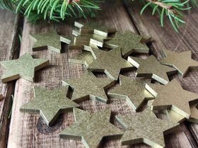 Wooden Christmas decorations, Wooden stars 3 cm-12 pcs / pack