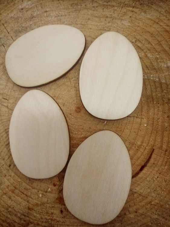 Self-adhesive wooden eggs 60 mm / 4 pcs. Spring decoration