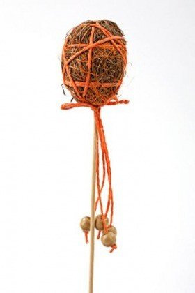 Egg with beads on stick - orange