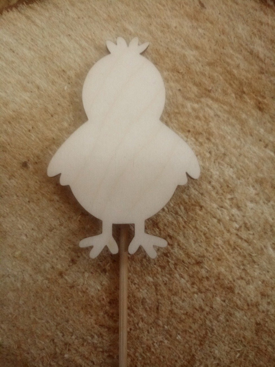 Wooden Easter decoration, Chicken spade 8/20 cm 3 pcs / pack