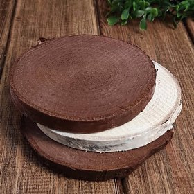 Wood slice for decoration, birch 10-12 cm thick. 1-2 cm pack of 3