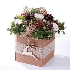 Flower Box with sponge for dry and artificial plants 10/10 cm, eco pattern