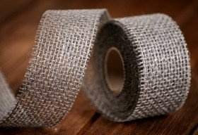 Jute ribbon 5cm/3 yd Silver