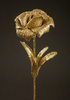 ROSE WITH GLACES flower branch artificial leaf GOLD 28cm