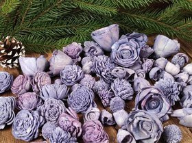 Dried salt flowers 45-50 pcs / pack - pastel purples