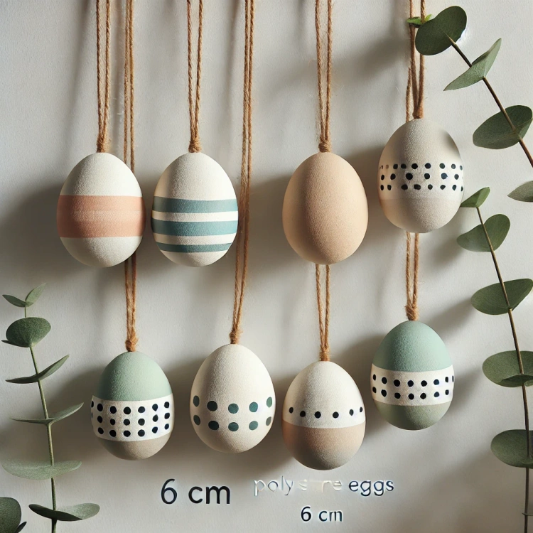 Egg of styrofoam, 6 cm, 6 pcs/pkg