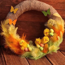 Spring jute wreath 25 cm