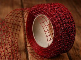 Burgundy net ribbon width 50 mm length 5 m