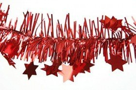 Christmas chain with stars, red, length 2.7 m