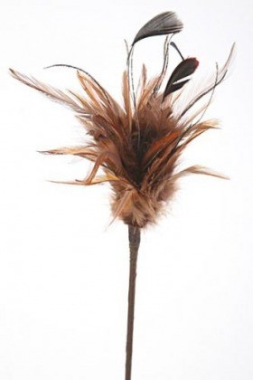 Brown feathers on stick 45 cm