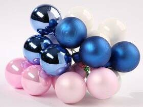 Glass balls on wire, 20- 30 mm, bunch of 18 pcs