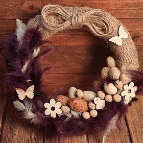 Spring jute wreath 25 cm