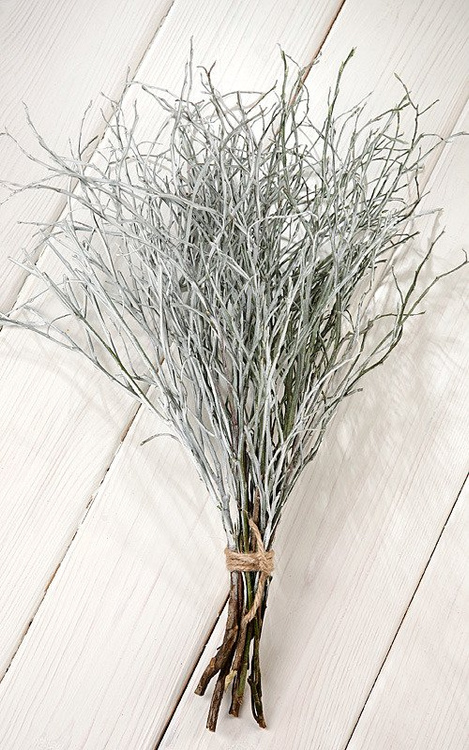 Natural twigs of bilberries, bunch of 8-10 twigs, length ca. 30 cm, white