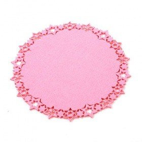 Pink felt mat with stars 20cm