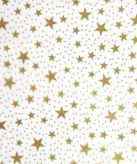 Foil film 50 x 70 cm with a stars, 50 sheets/pkg - gold