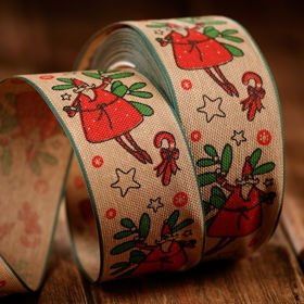 Christmas ribbon width 40mm 3 yd