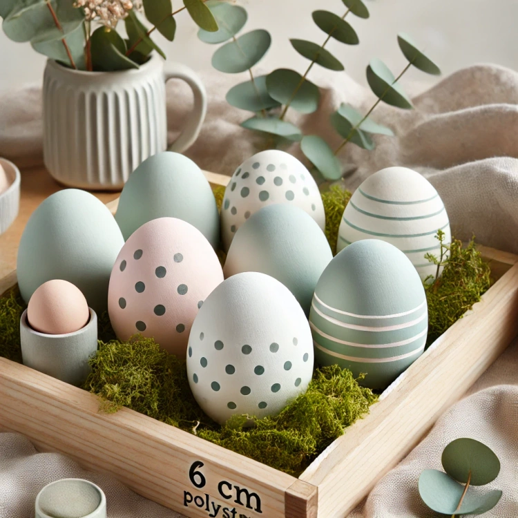 Egg of styrofoam, 6 cm, 6 pcs/pkg