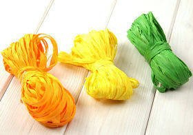 Raffia 3x 15m / W:2cm YELLOW-GREEN-ORANGE (mix 8)