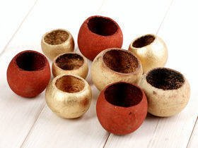 Bell cup, 9 pcs/set, Brown-Natural-Gold