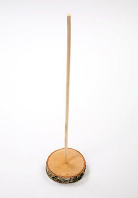 Slice of birch wood 6-8 cm with stick 40 cm