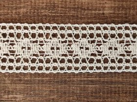 Cotton lace  natural, width 30mm, length 200 cm