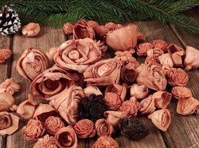 Dried salt flowers 45-50 pcs / pack - natural browns