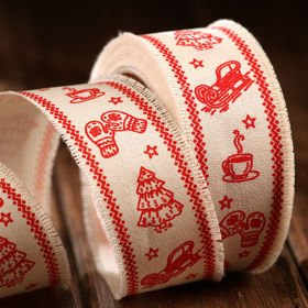 Christmas ribbon width 40mm 3 yd