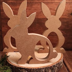 Wooden hares with a hole for a chocolate egg 18.5 cm-3 pcs / pack