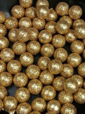 Goldene Glitzerkugeln 15mm 24 St./Pack